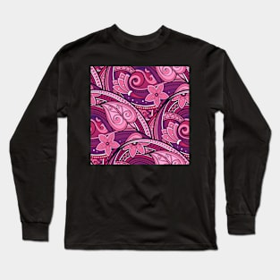 Paisley Print with Vintage Floral Motifs Long Sleeve T-Shirt